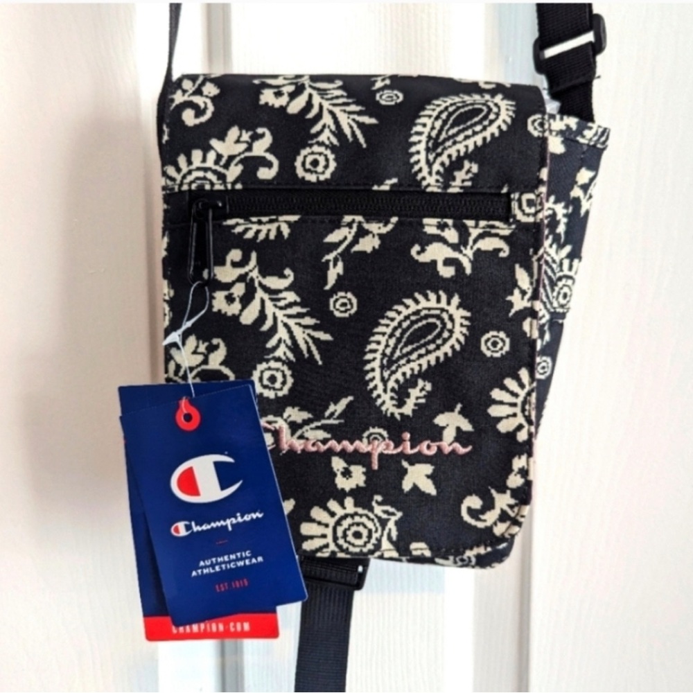 Champion athletic crossbody mini-bag, adjustable strap bag. Athleisurware